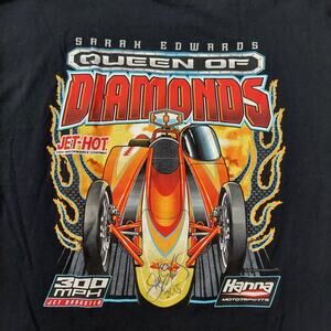 Sarah Edwards Shirt Mens Large Autographed Queen Of Diamonds Racecar Jet Drag